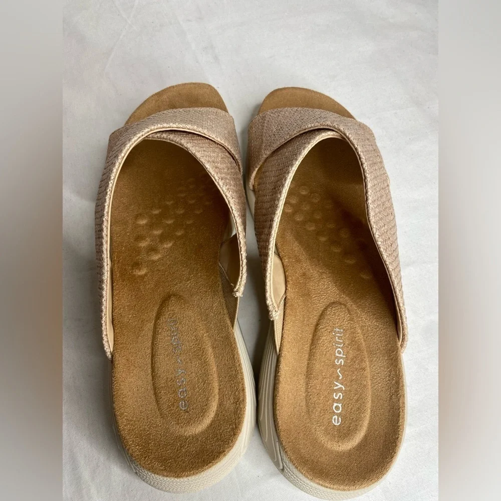 Easy Spirit Womens Taite Light Natural Slide Sandal 7W